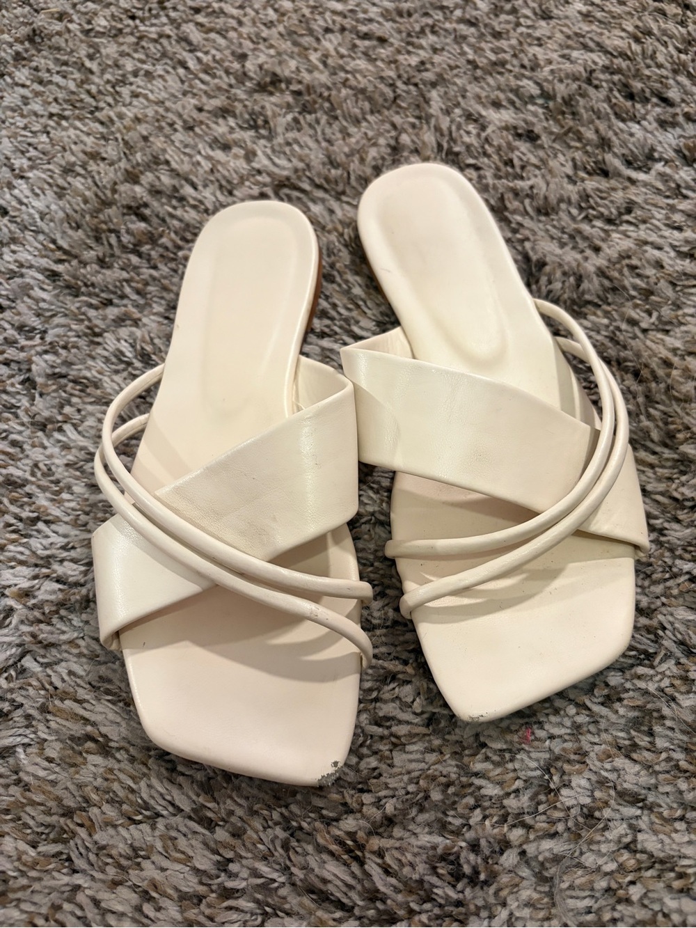 SHEIN Off-White Strappy Slide Sandals